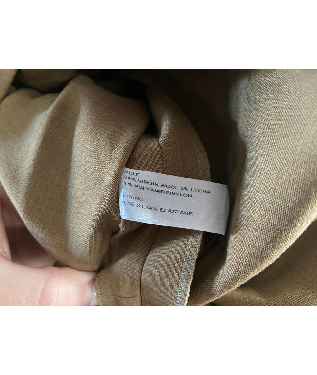 CAROLINA HERRERA Коричневое шерстяное повседневное платье, фото 4