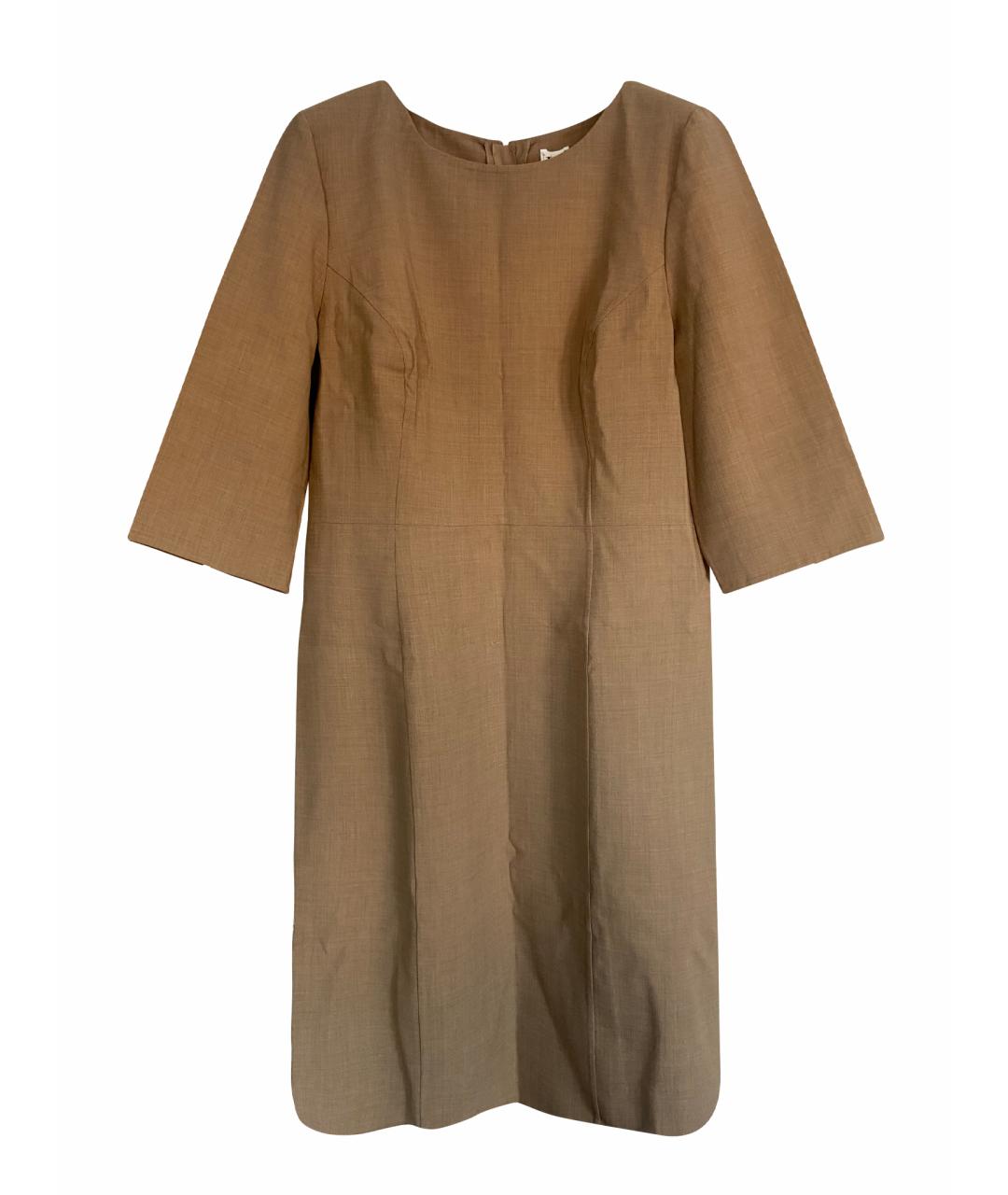 CAROLINA HERRERA Коричневое шерстяное повседневное платье, фото 9