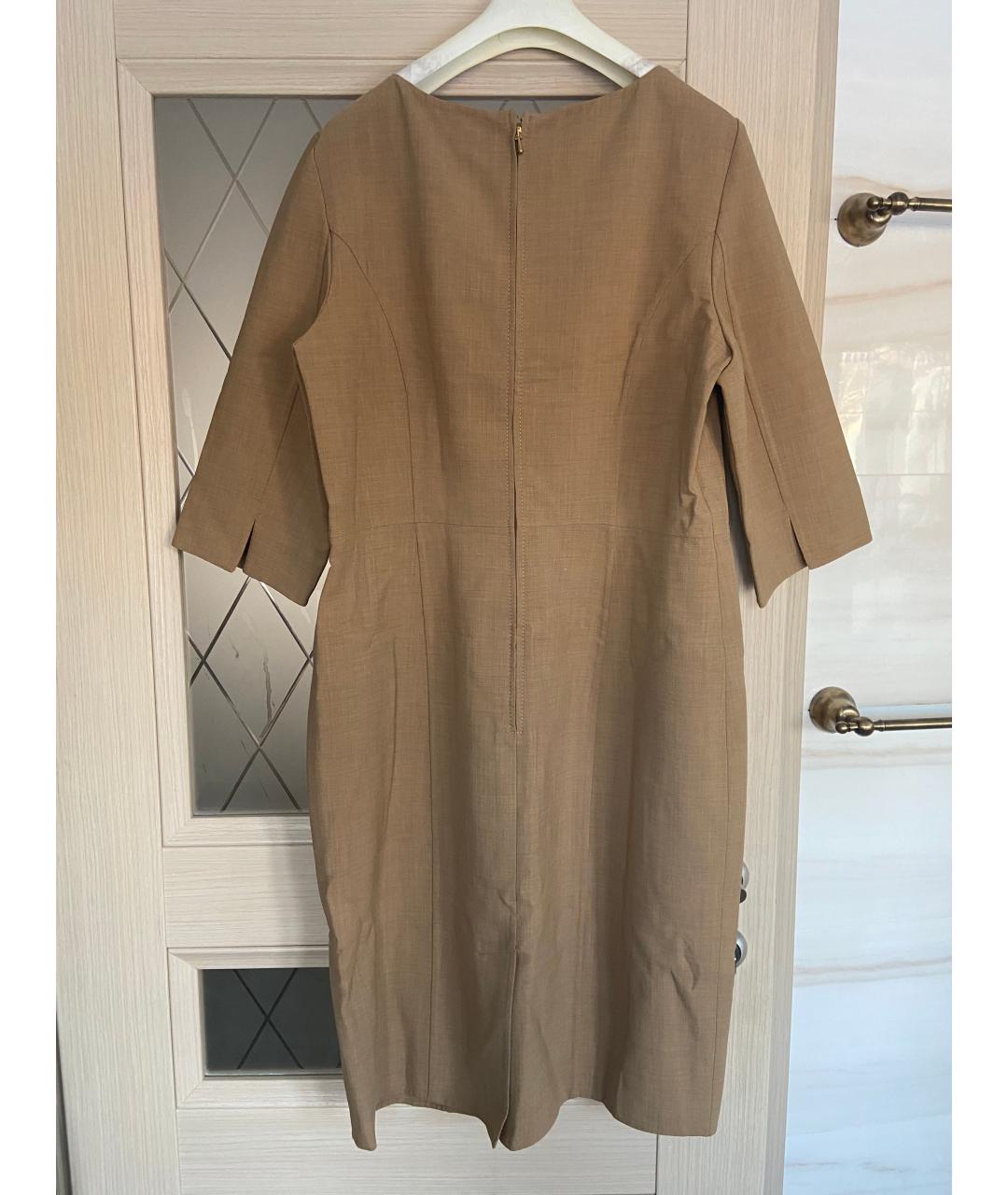 CAROLINA HERRERA Коричневое шерстяное повседневное платье, фото 2