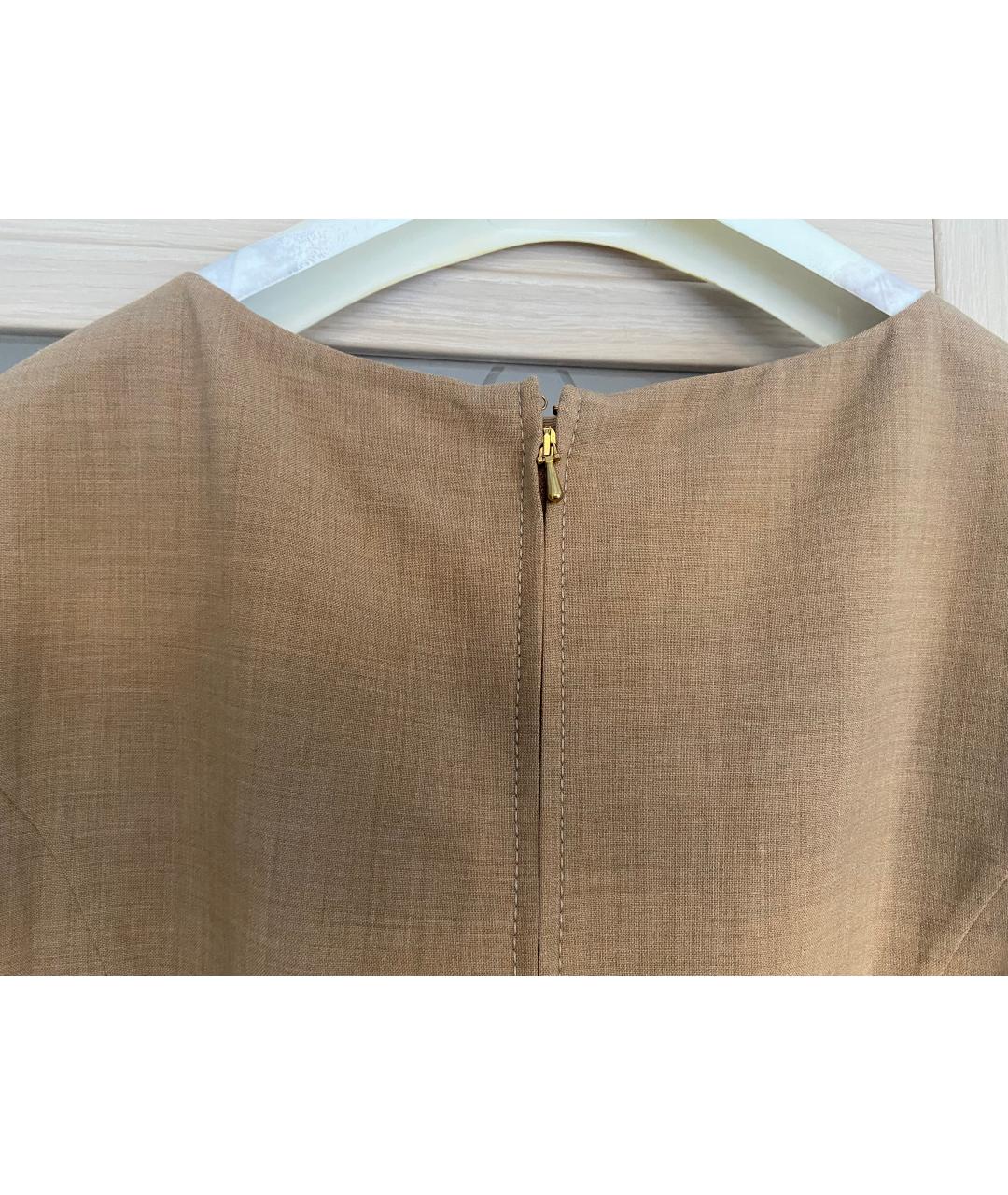 CAROLINA HERRERA Коричневое шерстяное повседневное платье, фото 8