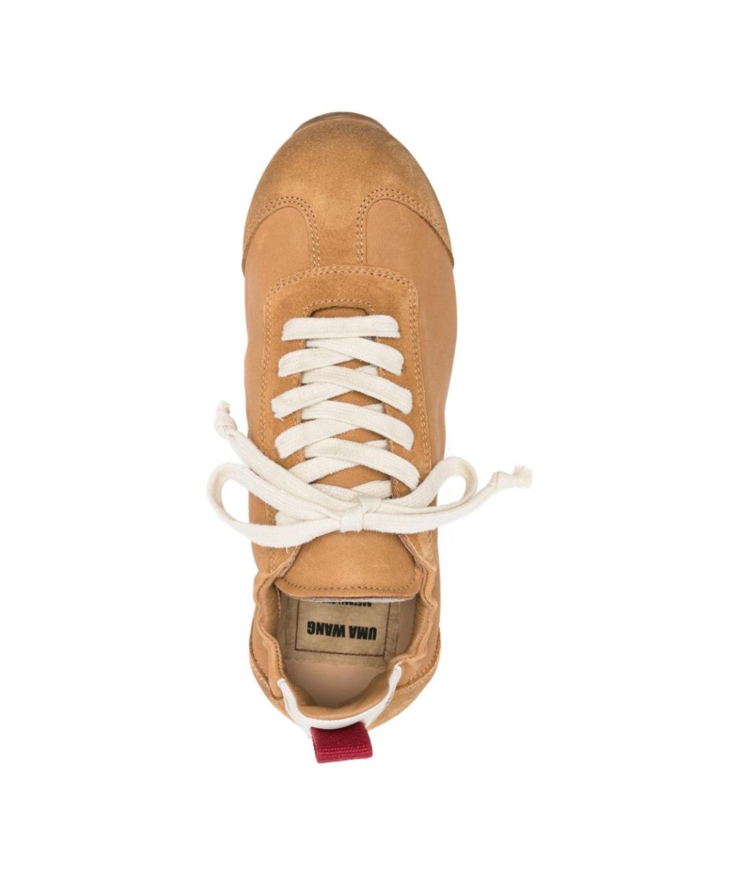 UMA WANG Бежевые замшевые кроссовки, фото 3