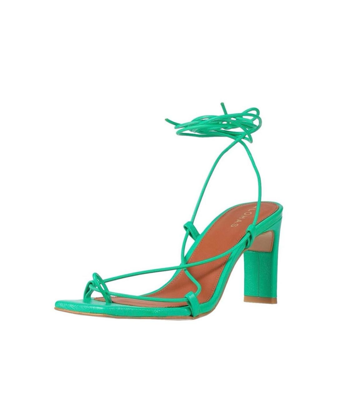 ALOHAS Зеленые кожаные босоножки, фото 3
