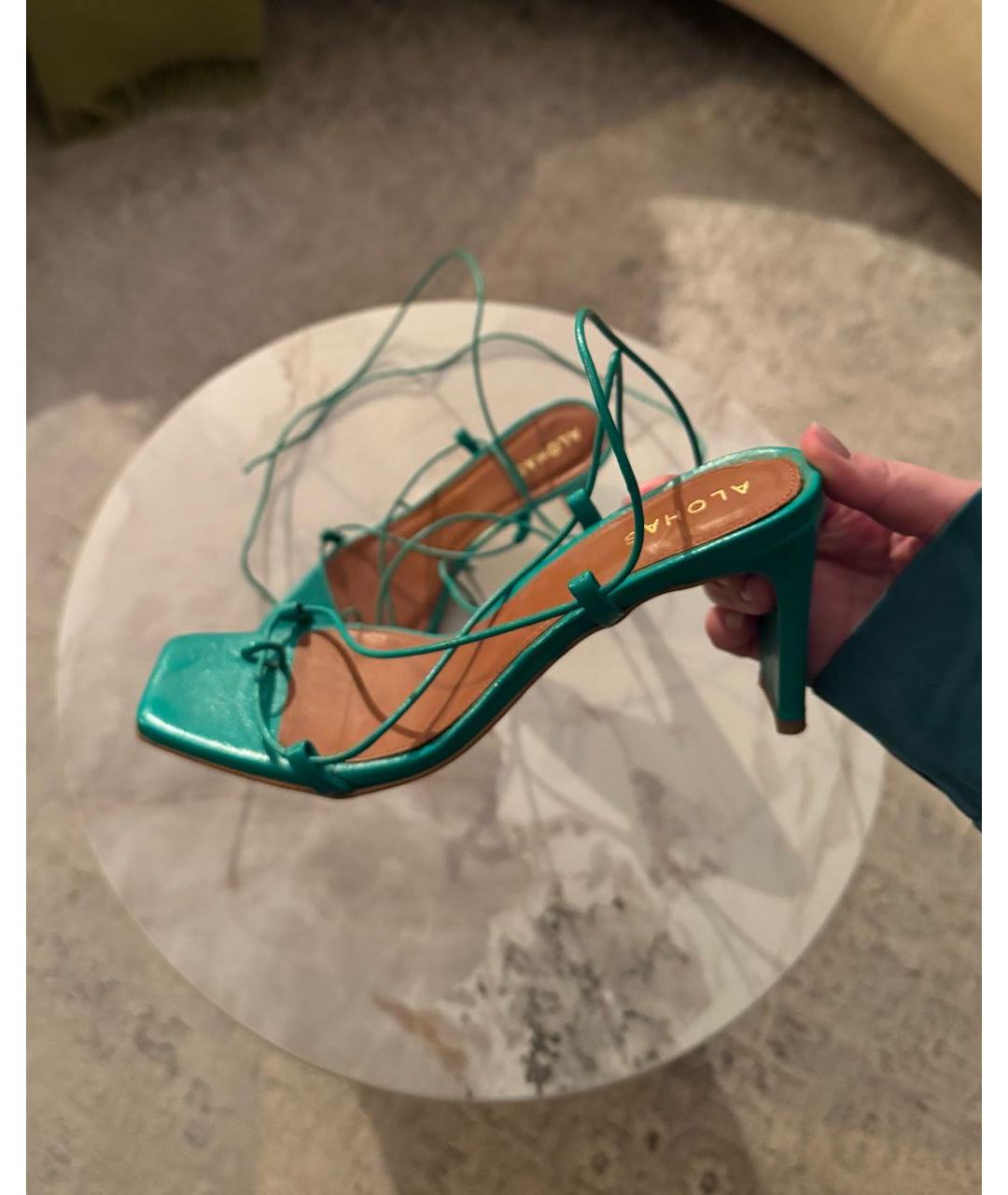 ALOHAS Зеленые кожаные босоножки, фото 9
