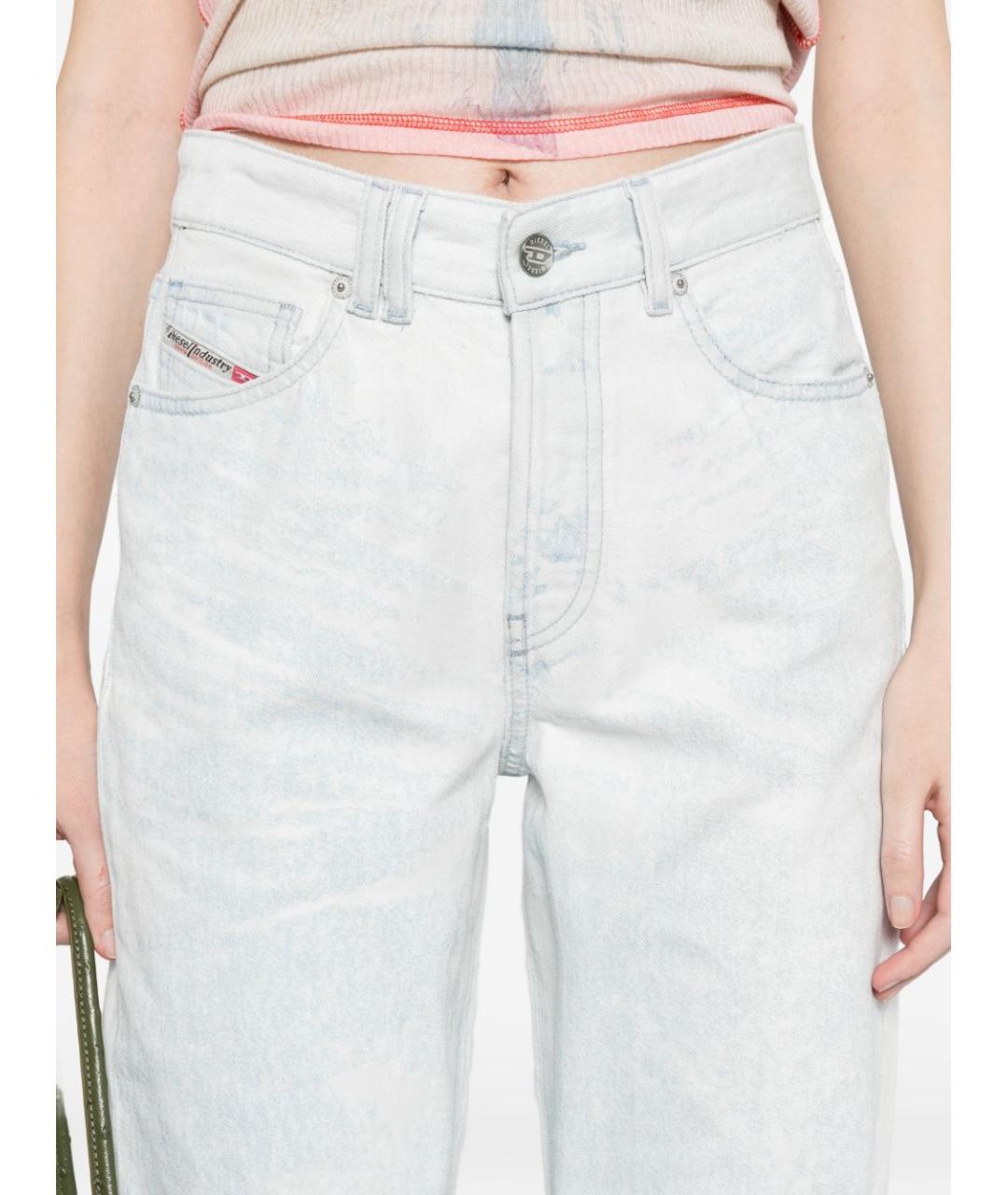 DIESEL Голубые хлопковые прямые джинсы, фото 5