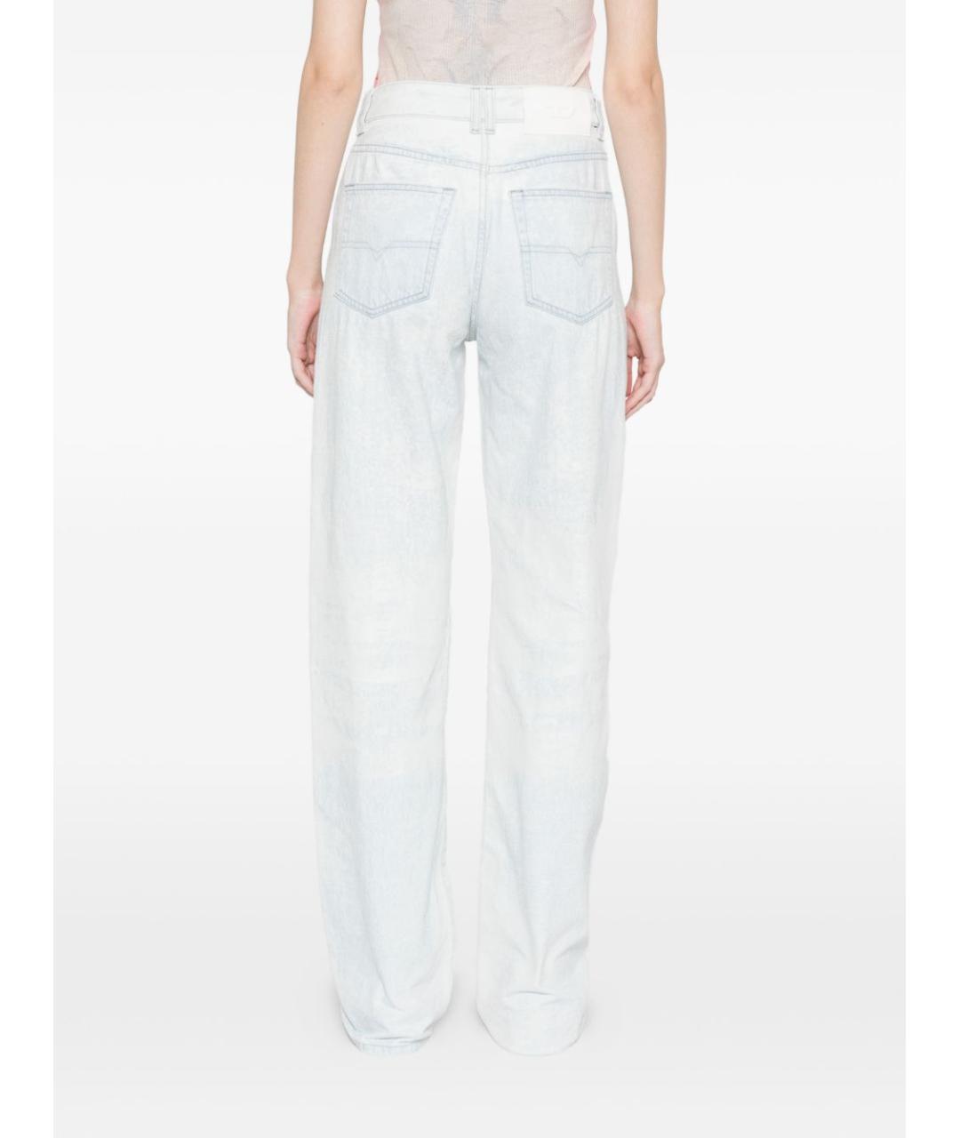DIESEL Голубые хлопковые прямые джинсы, фото 3