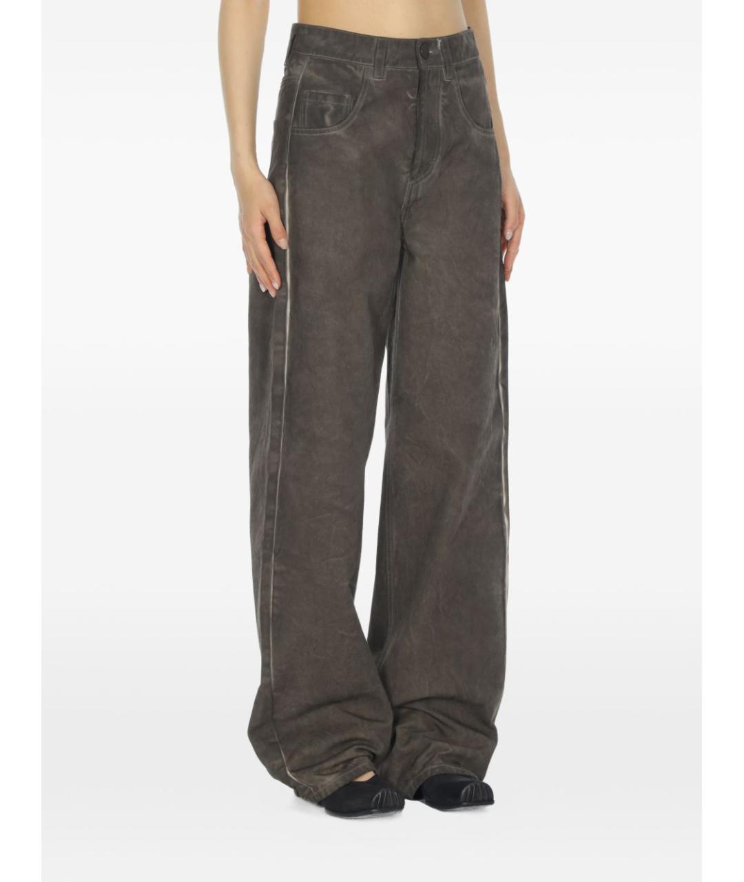 UMA WANG Серые хлопковые прямые джинсы, фото 3