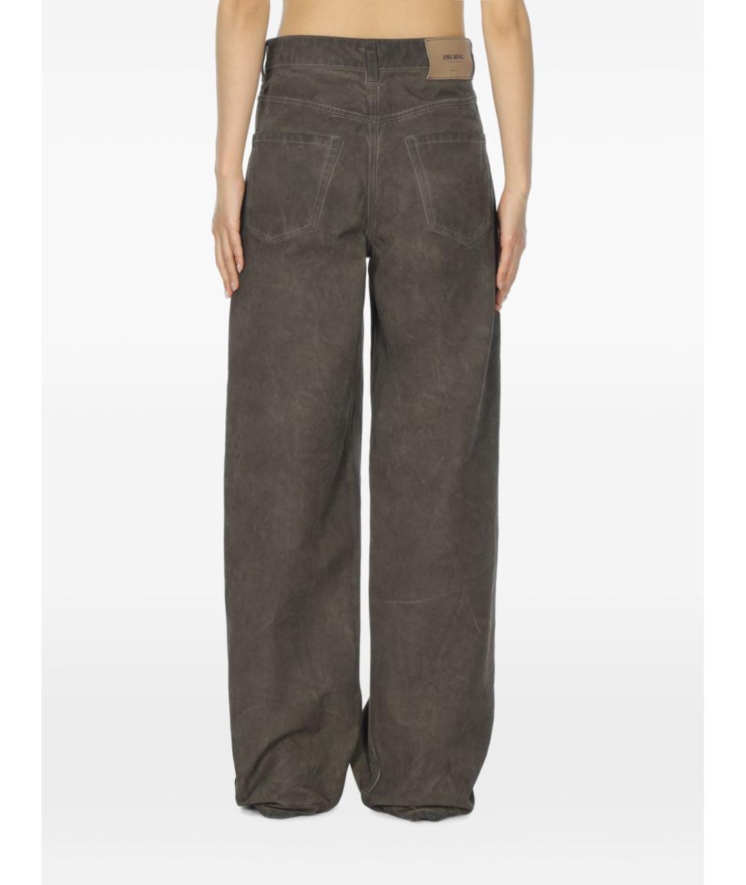 UMA WANG Серые хлопковые прямые джинсы, фото 2