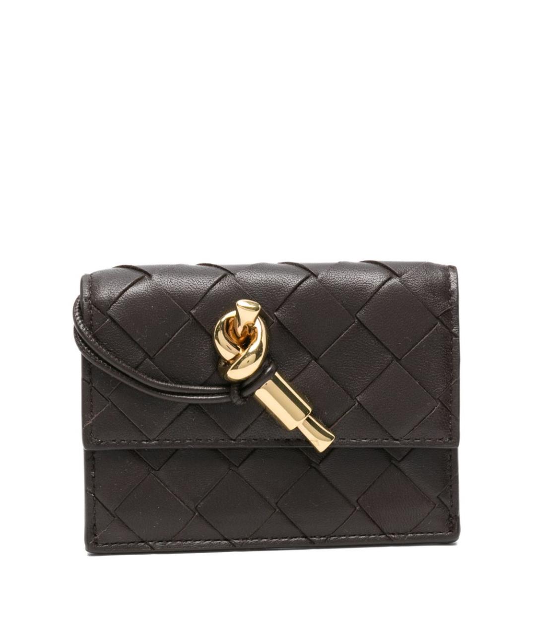 BOTTEGA VENETA Коричневый кожаный кошелек, фото 1