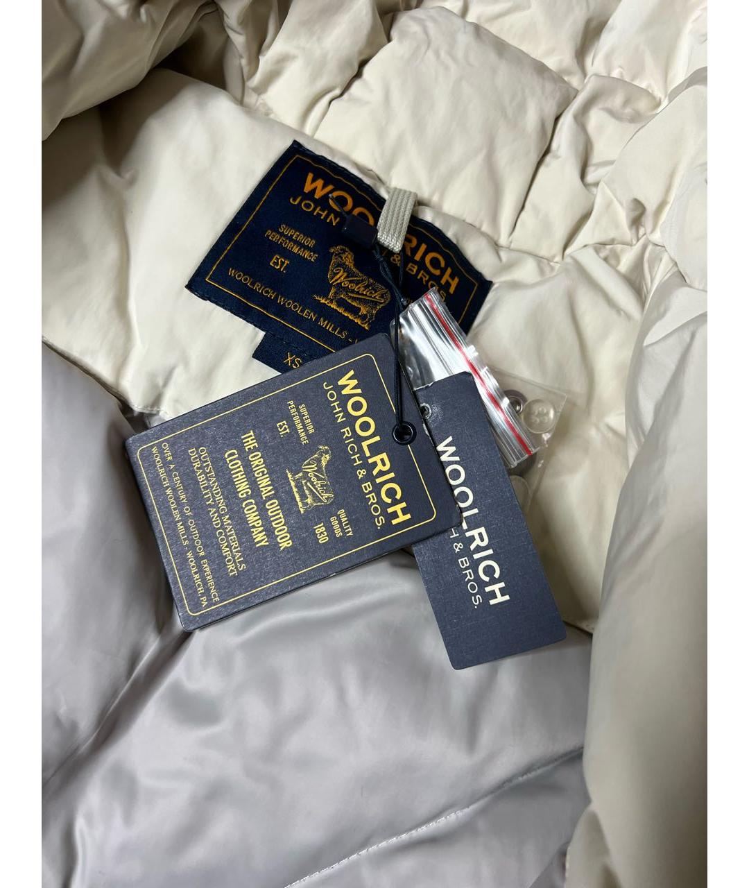 WOOLRICH Бежевый полиэстеровый пуховик, фото 7