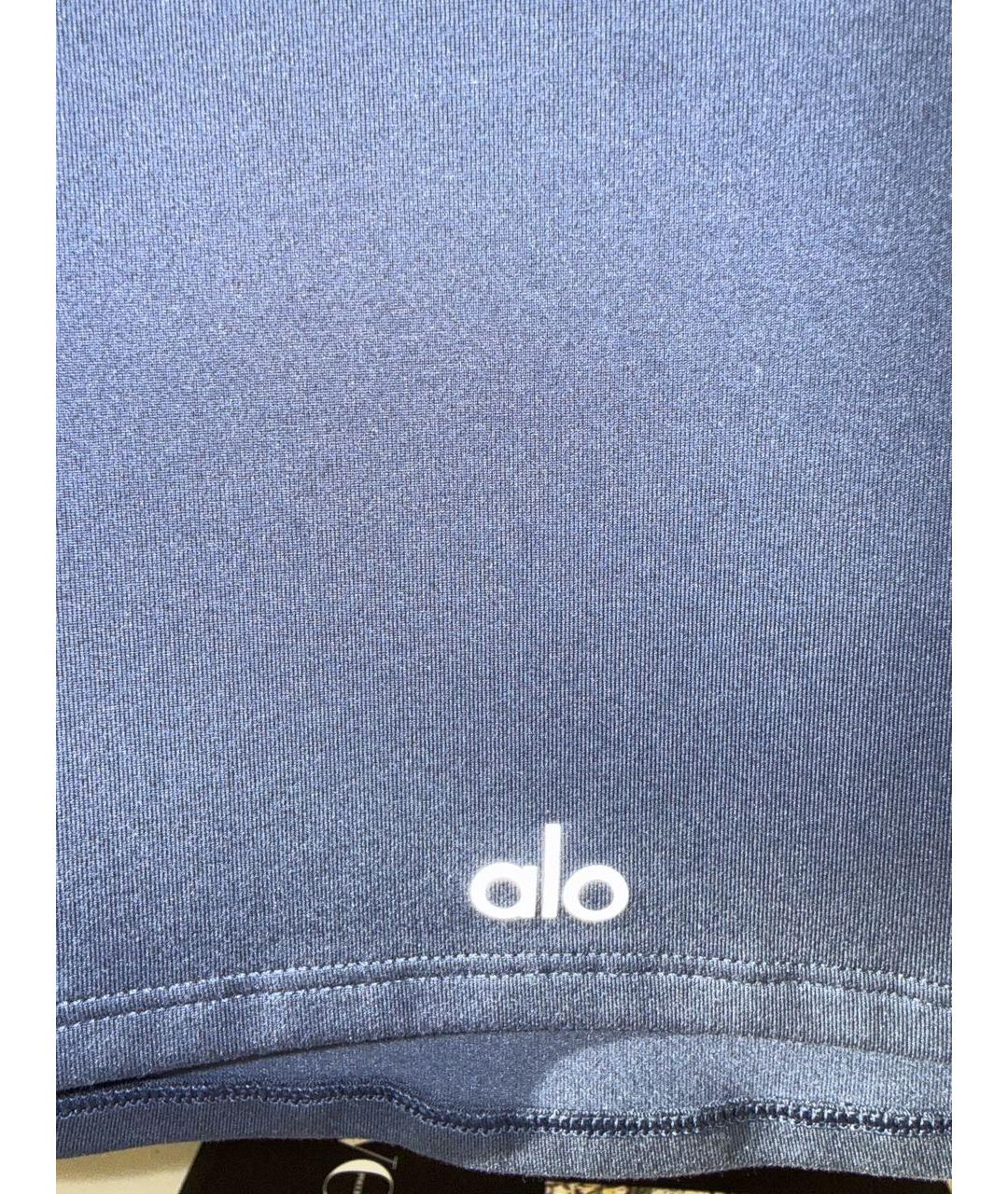 ALO YOGA Темно-синяя полиэстеровая майка, фото 4