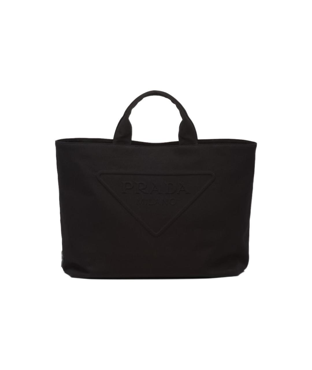 PRADA Черная тканевая сумка тоут, фото 5