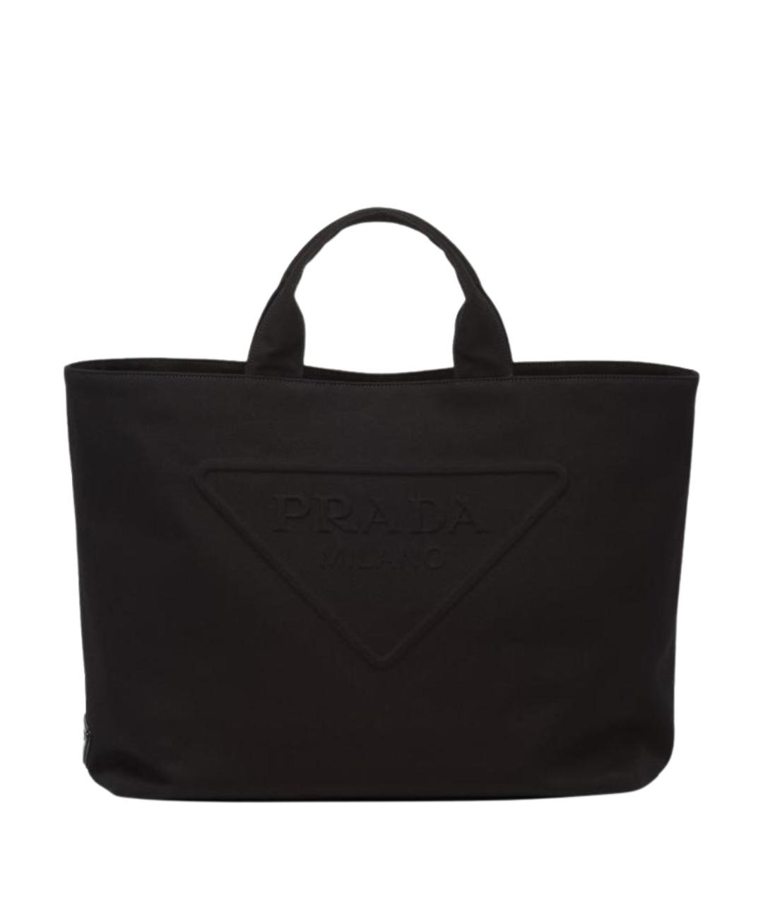 PRADA Черная тканевая сумка тоут, фото 1
