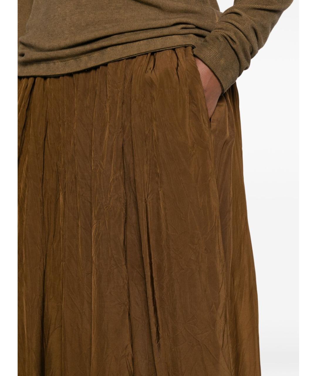 UMA WANG Коричневая вискозная юбка миди, фото 2