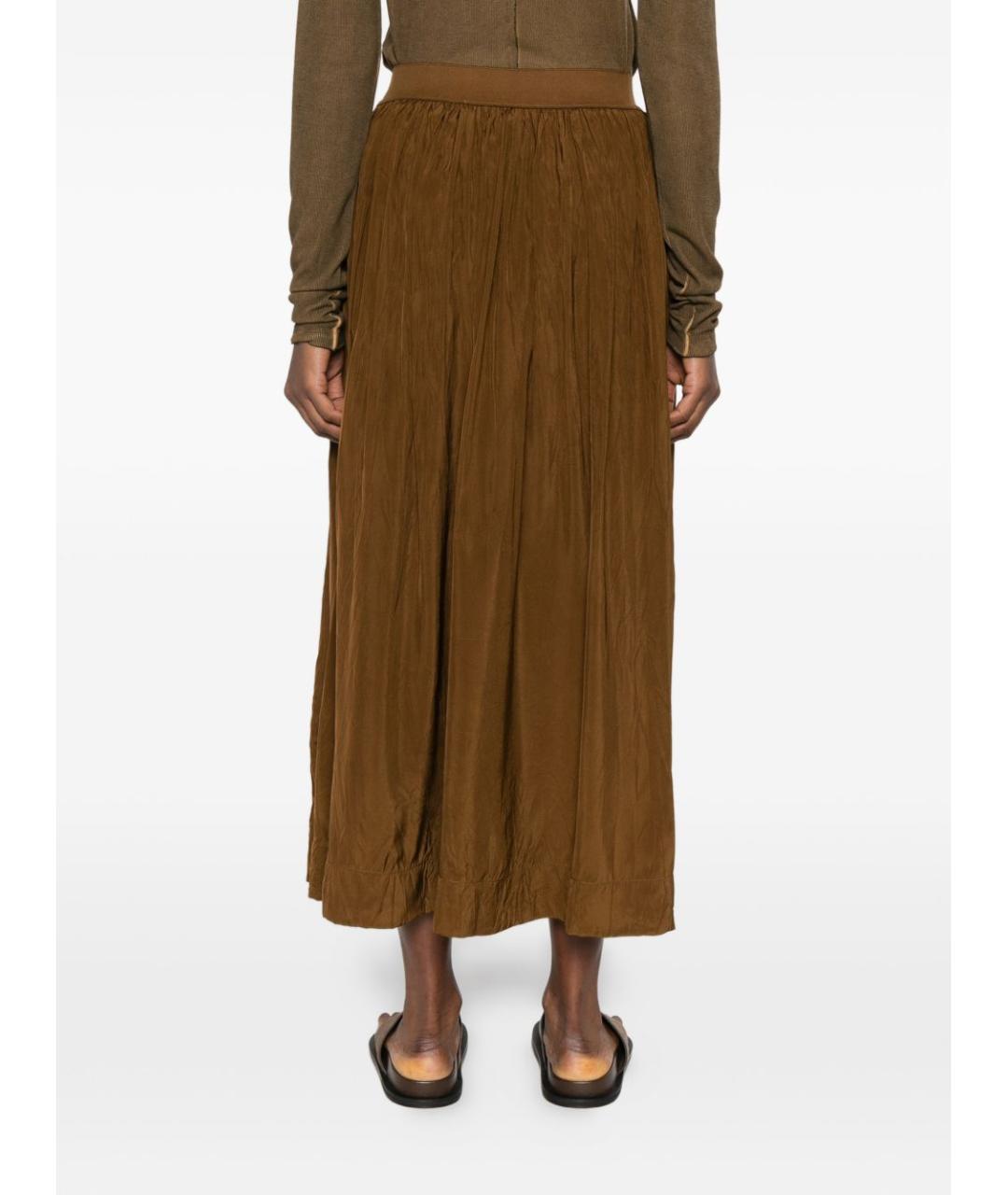UMA WANG Коричневая вискозная юбка миди, фото 5
