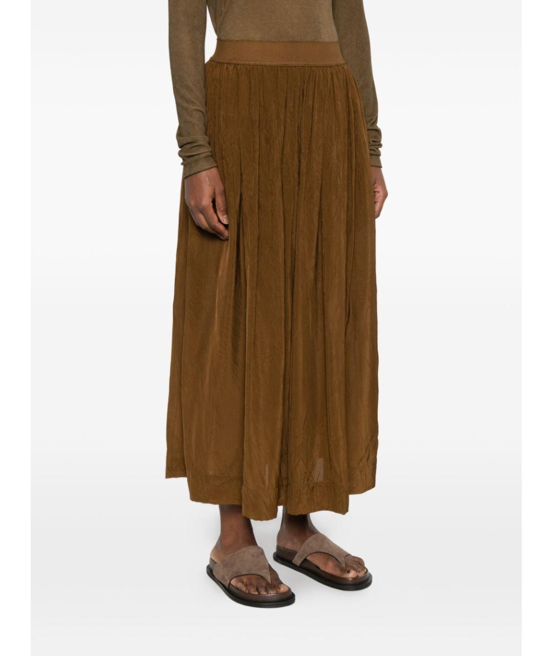 UMA WANG Коричневая вискозная юбка миди, фото 4