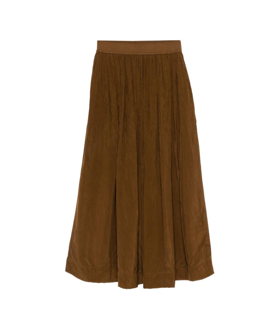 UMA WANG Коричневая вискозная юбка миди, фото 1