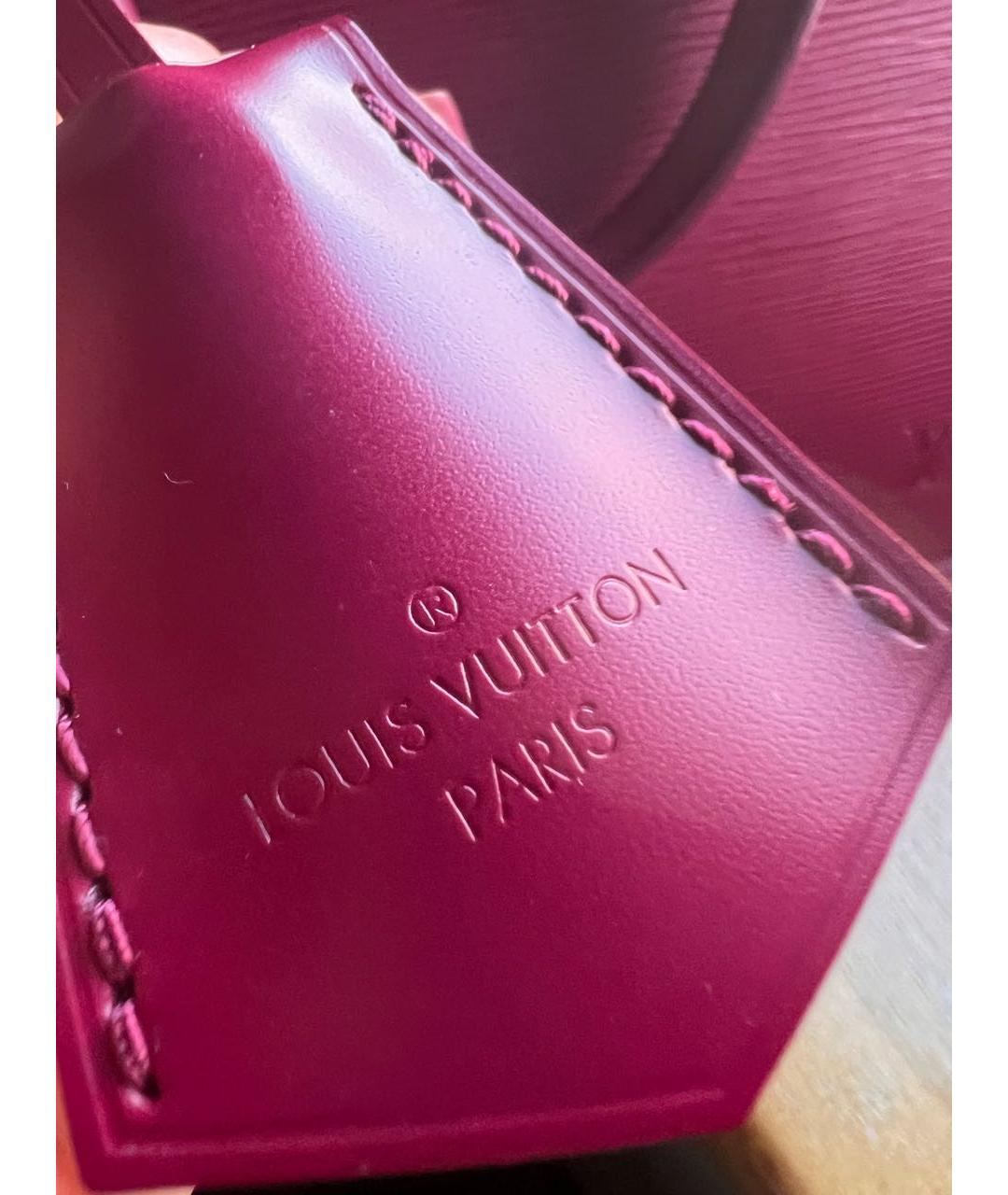 LOUIS VUITTON Бордовая кожаная сумка с короткими ручками, фото 5