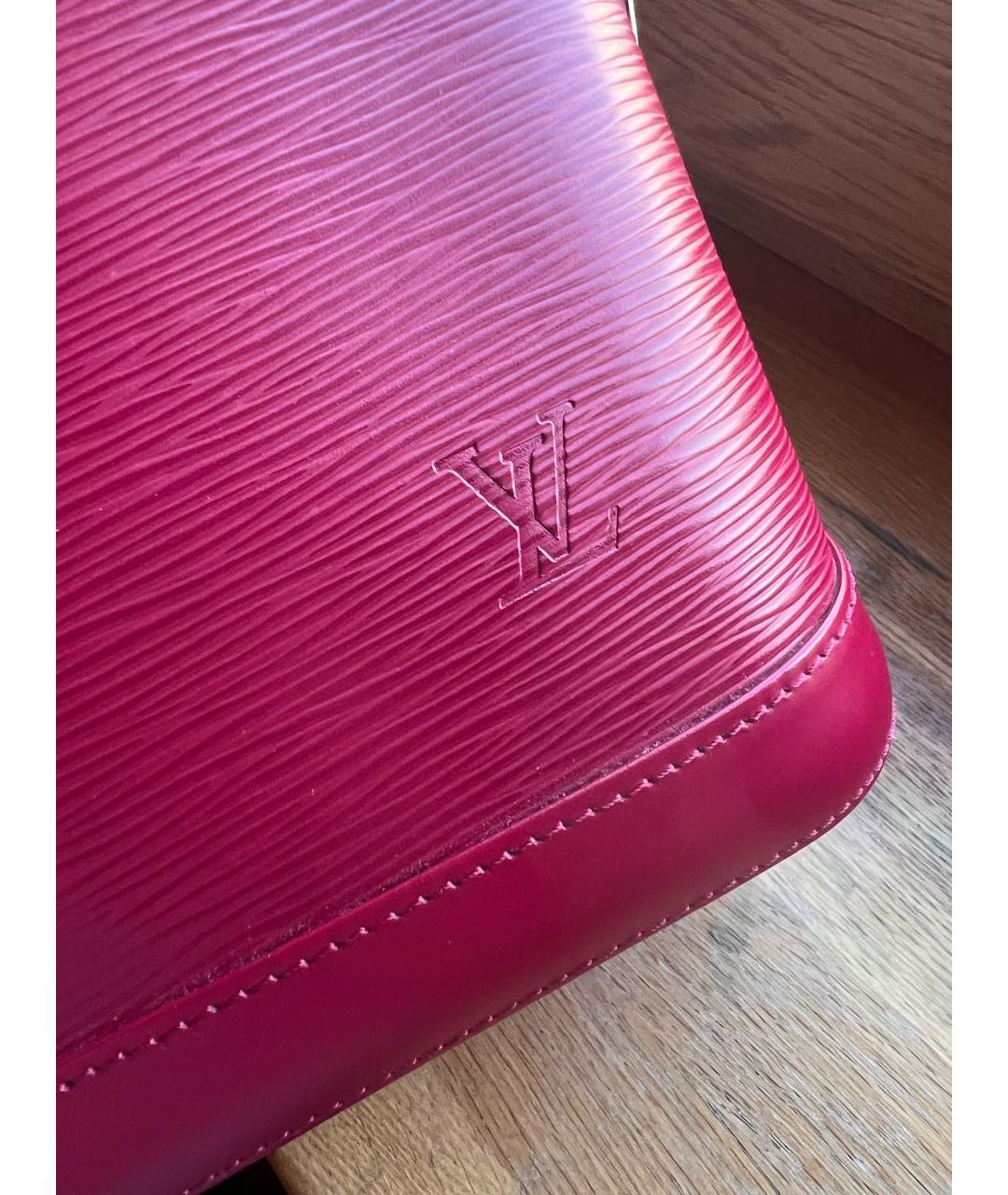 LOUIS VUITTON Бордовая кожаная сумка с короткими ручками, фото 2