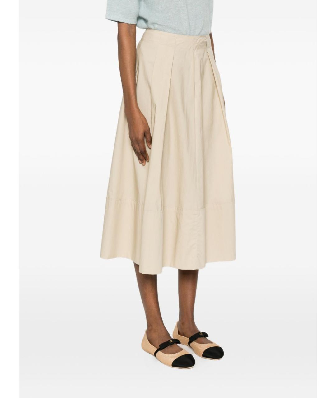 WOOLRICH Бежевая хлопковая юбка миди, фото 4