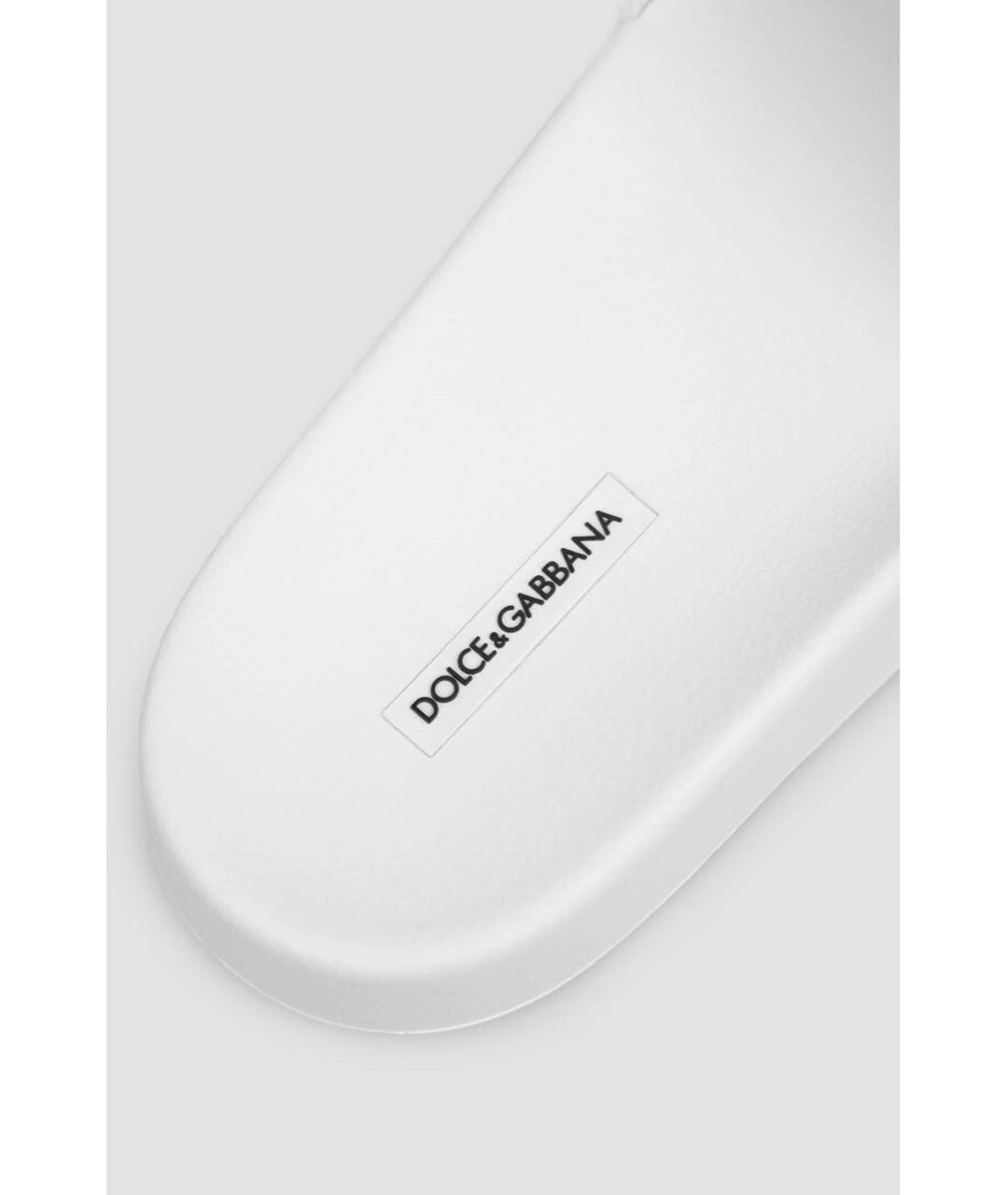 DOLCE&GABBANA Белые резиновые шлепанцы, фото 4