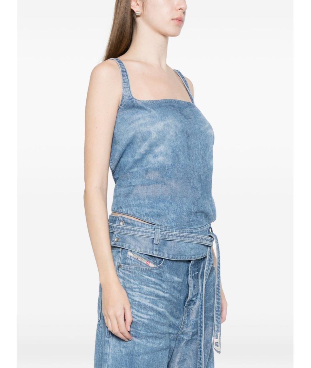 DIESEL Голубая хлопковая майка, фото 5