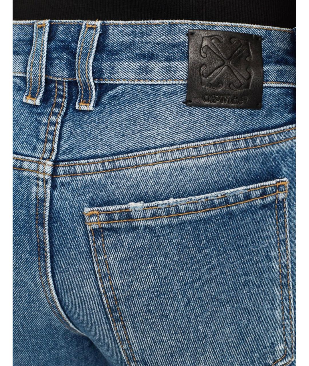 OFF-WHITE Синие хлопковые джинсы клеш, фото 3