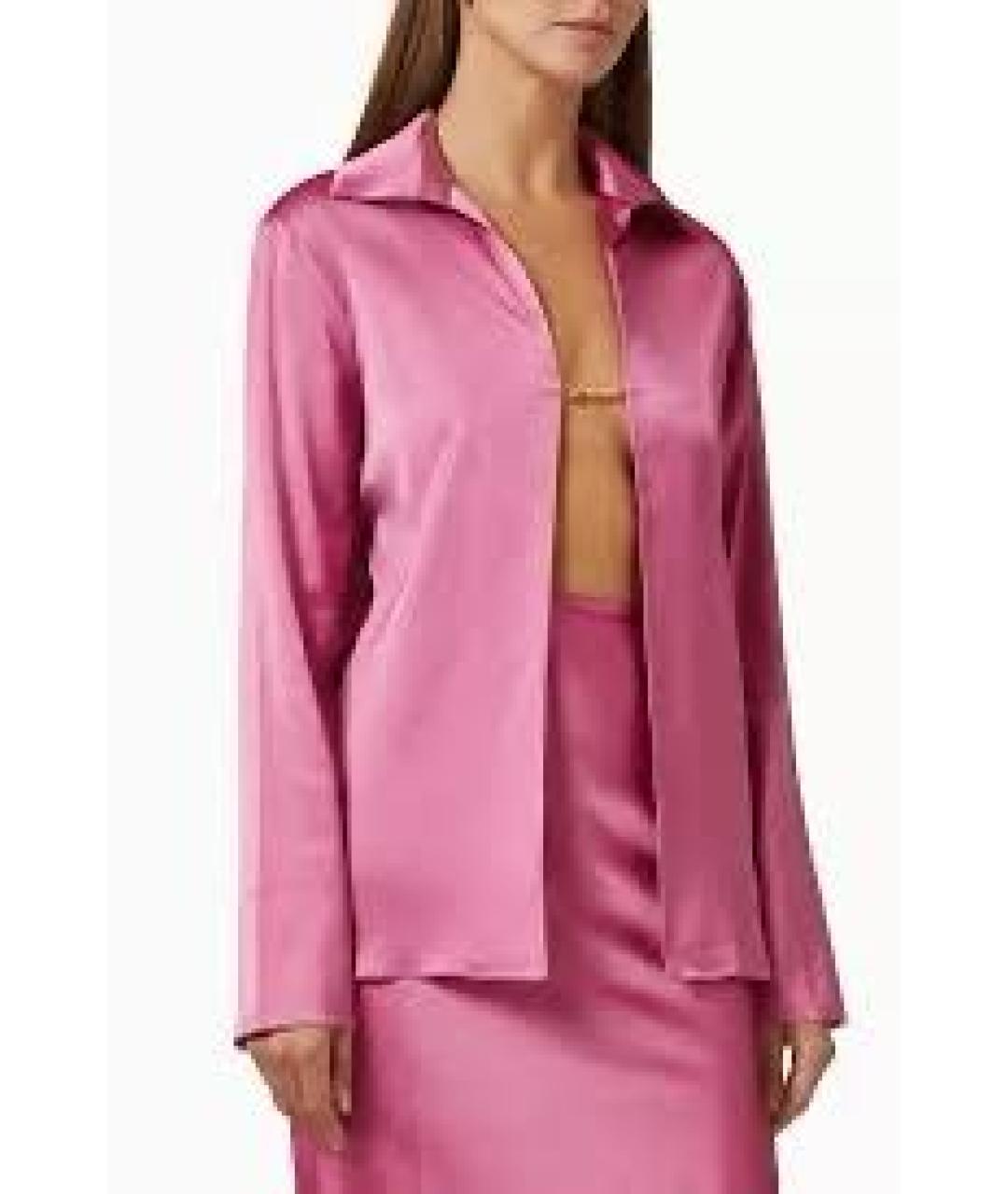 JACQUEMUS Розовая атласная блузы, фото 6