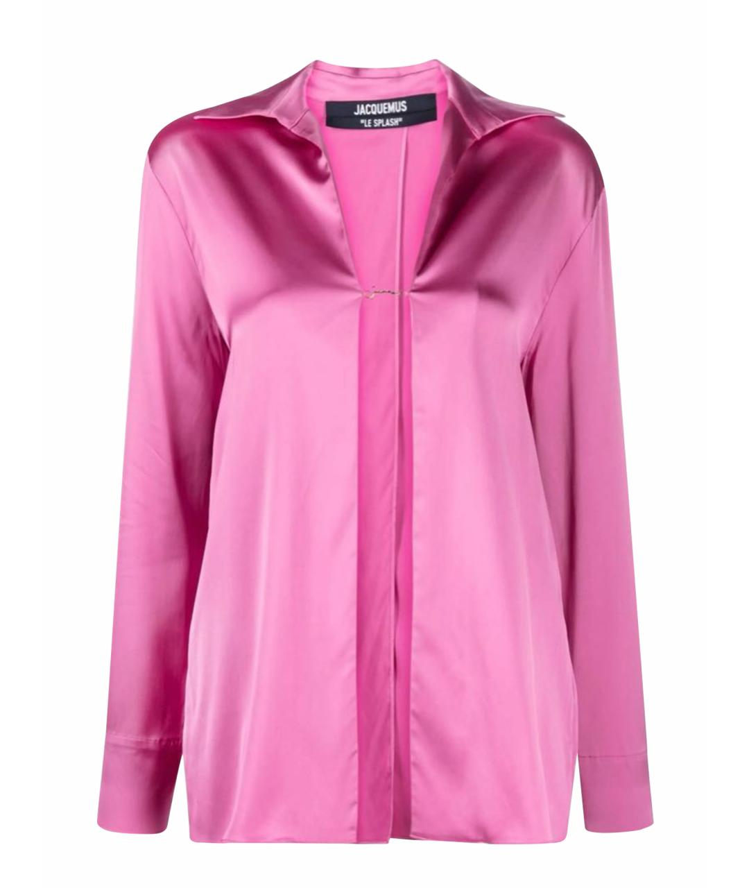 JACQUEMUS Розовая атласная блузы, фото 1
