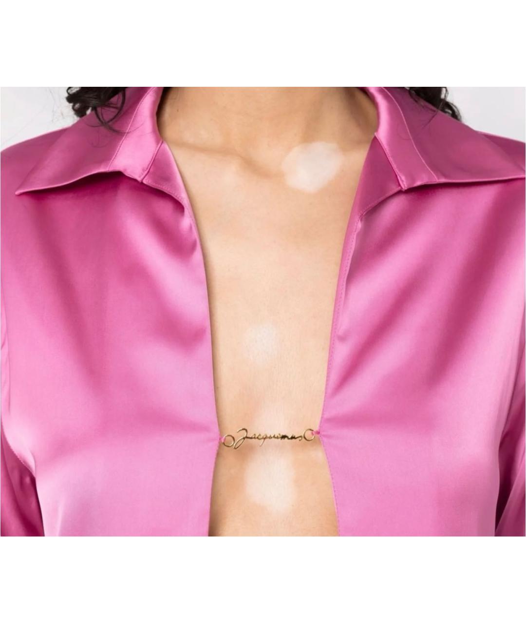 JACQUEMUS Розовая атласная блузы, фото 3