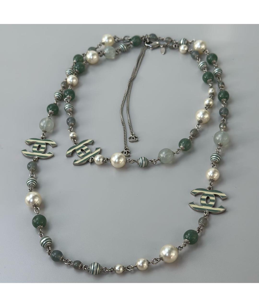 CHANEL Зеленые металлическое колье, фото 6