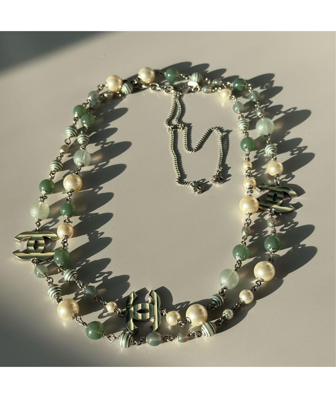 CHANEL Зеленые металлическое колье, фото 5