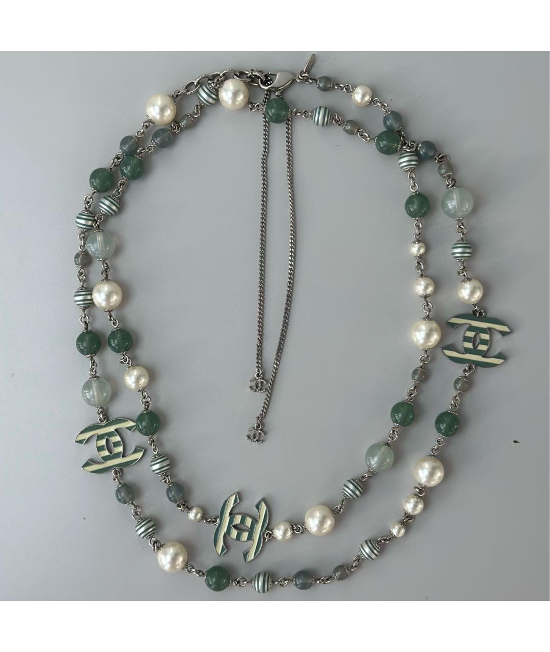 CHANEL Зеленые металлическое колье, фото 3