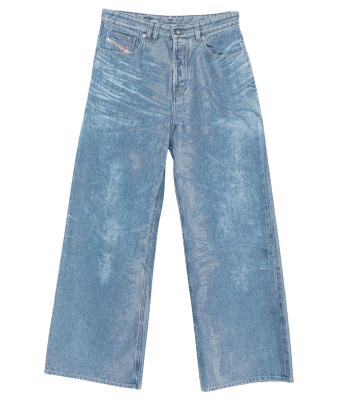 DIESEL Голубые хлопковые прямые джинсы, фото 1