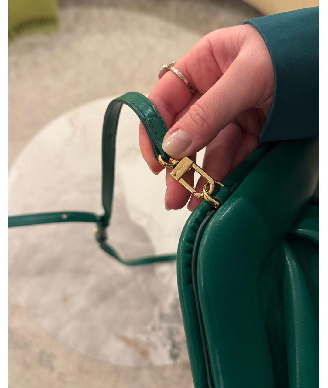 THEMOIRE Зеленая кожаная сумка через плечо, фото 3