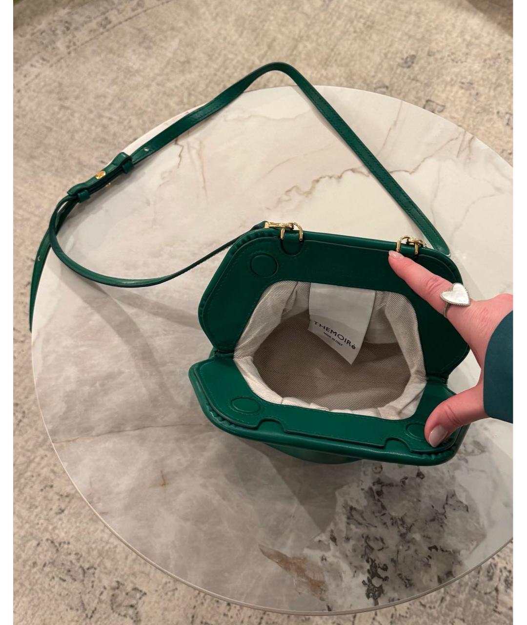 THEMOIRE Зеленая кожаная сумка через плечо, фото 6