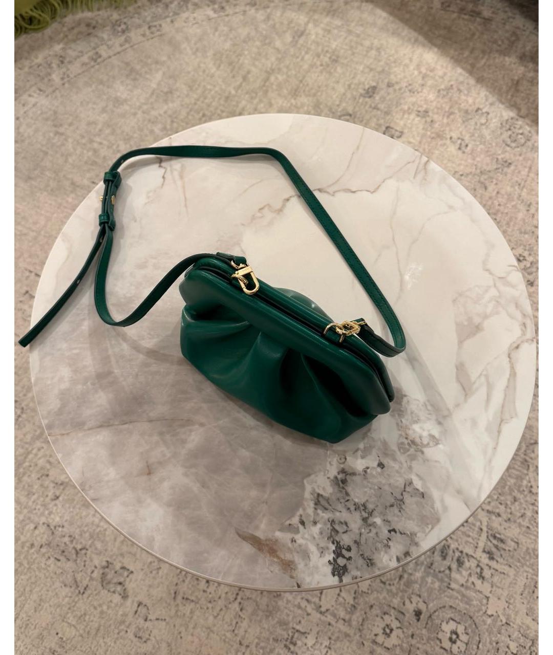 THEMOIRE Зеленая кожаная сумка через плечо, фото 5