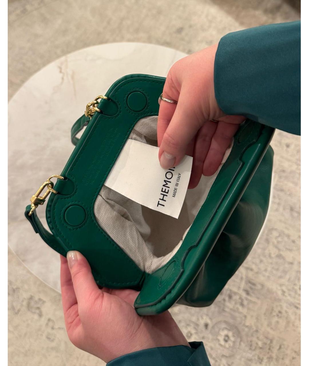 THEMOIRE Зеленая кожаная сумка через плечо, фото 7