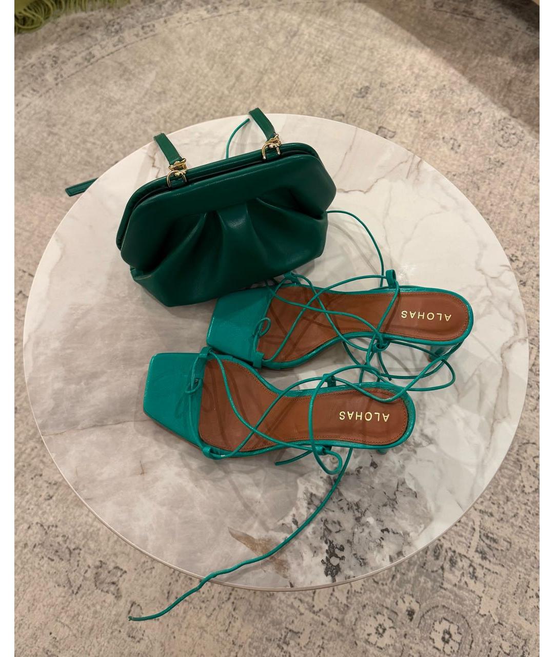 THEMOIRE Зеленая кожаная сумка через плечо, фото 4