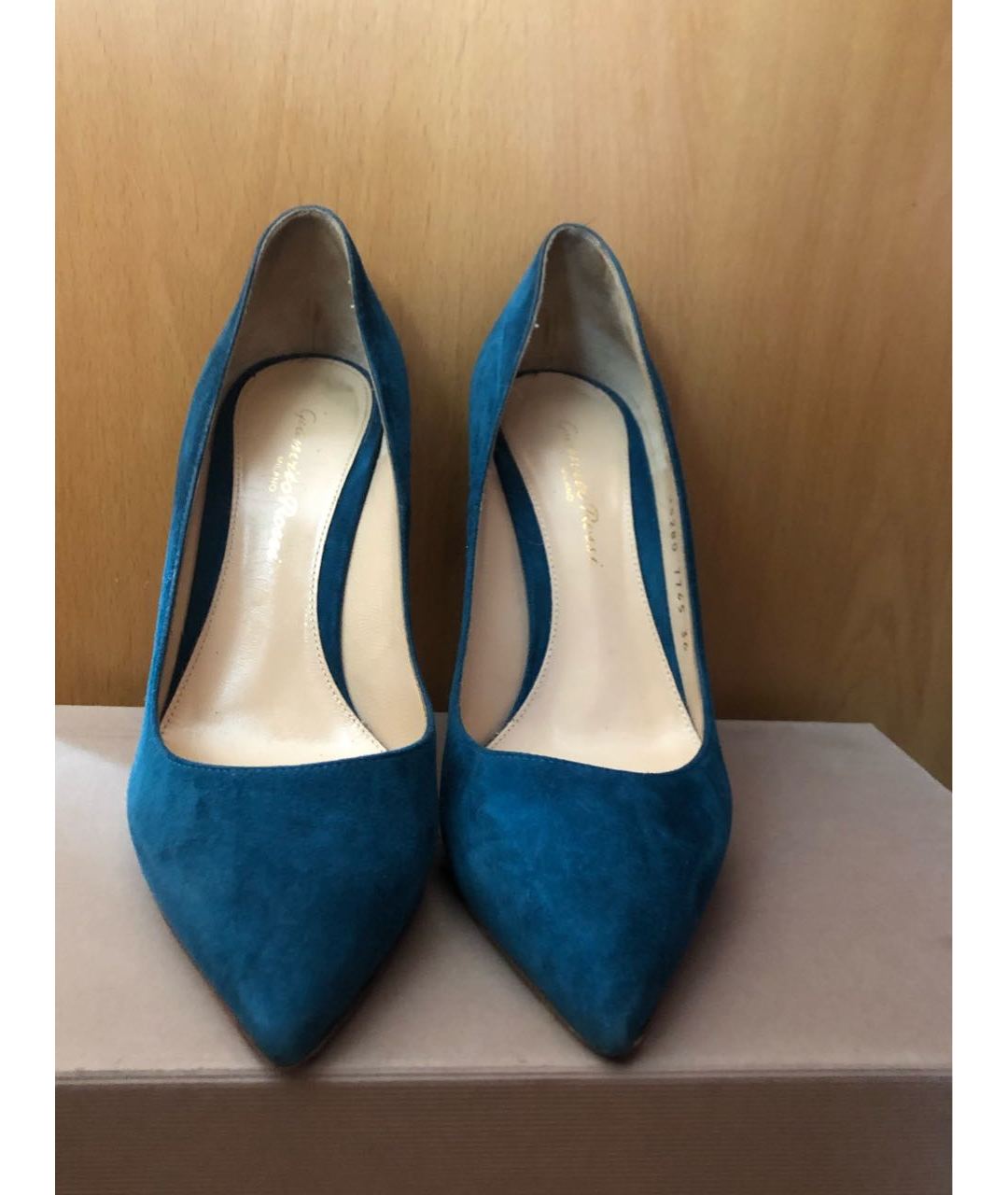 GIANVITO ROSSI Голубые нубуковые туфли, фото 2