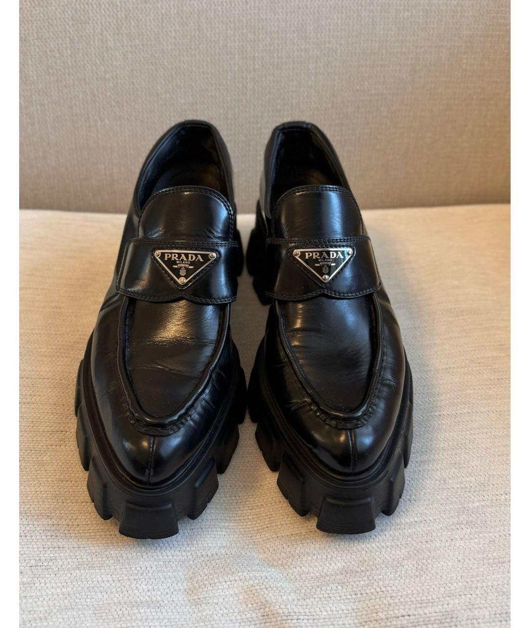 PRADA Черные кожаные лоферы, фото 2