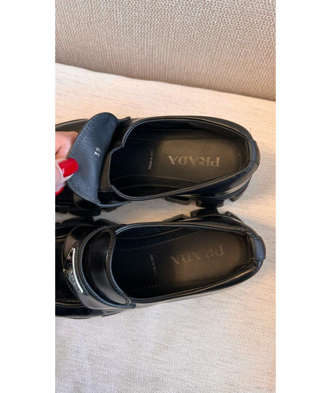 PRADA Черные кожаные лоферы, фото 3