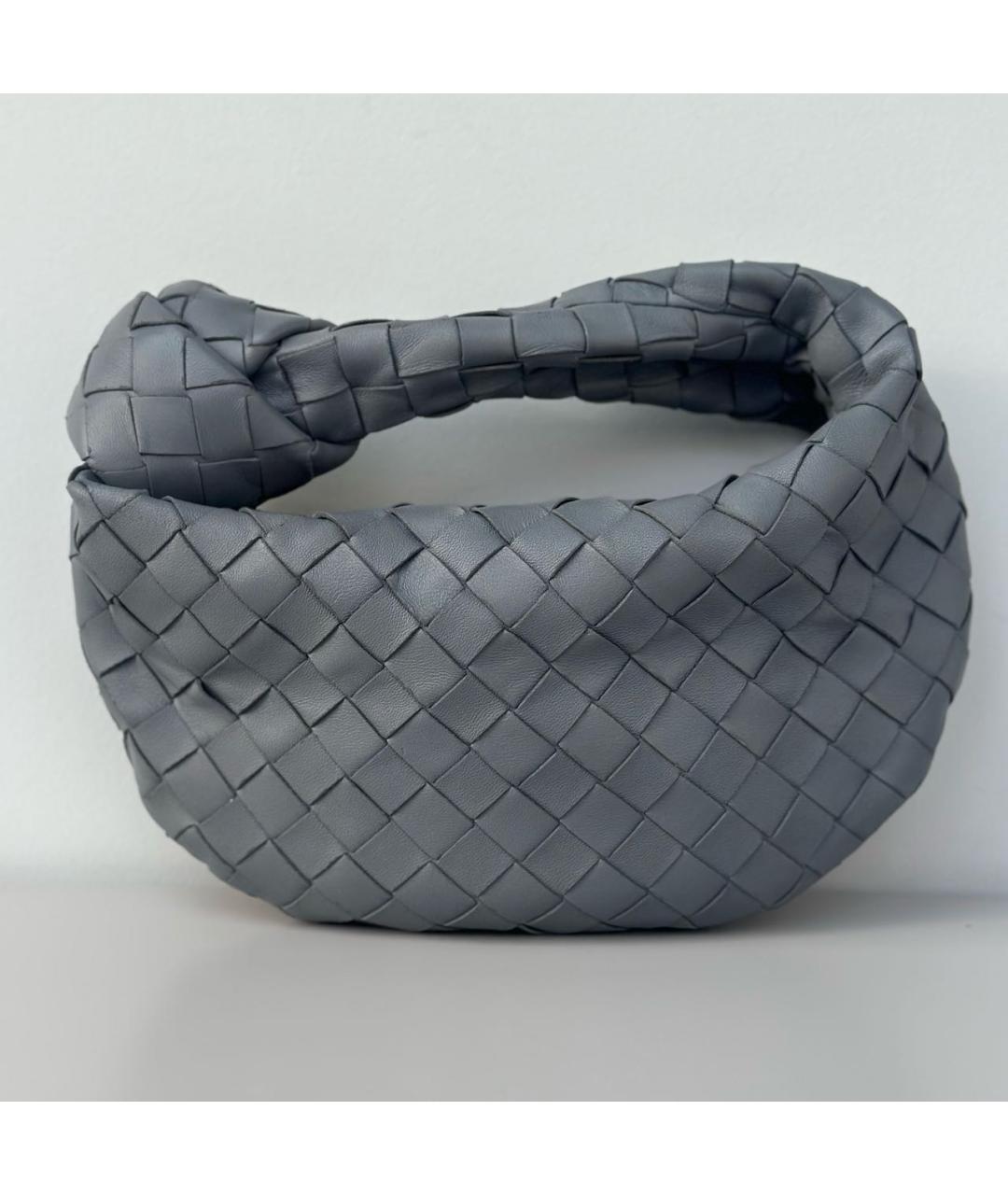 BOTTEGA VENETA Серая кожаная сумка с короткими ручками, фото 4