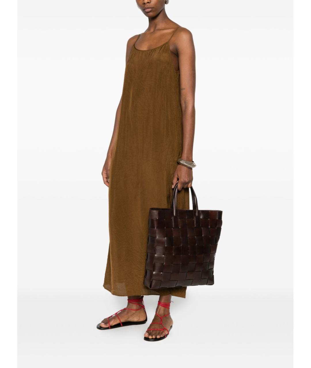 UMA WANG Коричневое вискозное повседневное платье, фото 2