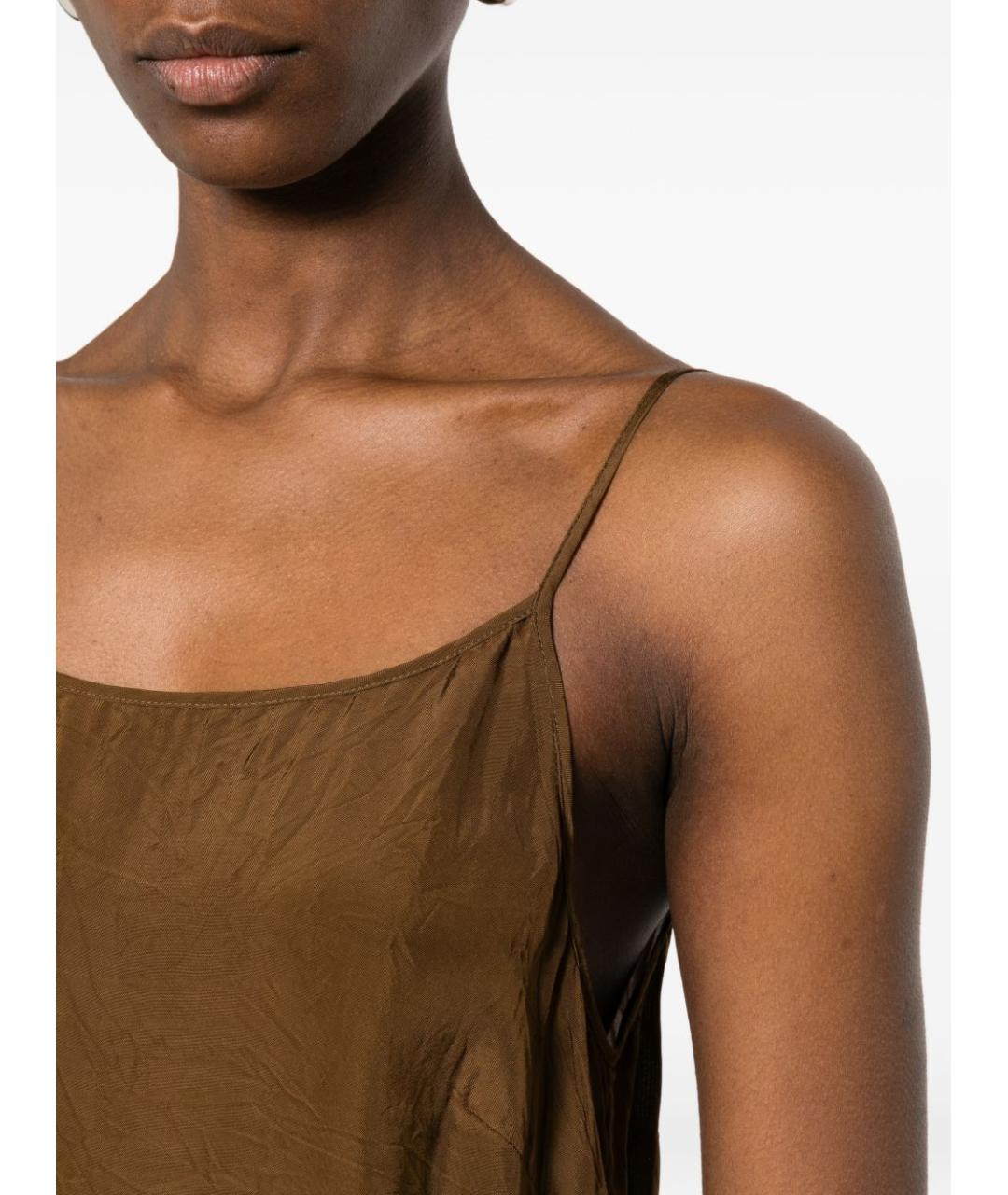 UMA WANG Коричневое вискозное повседневное платье, фото 3