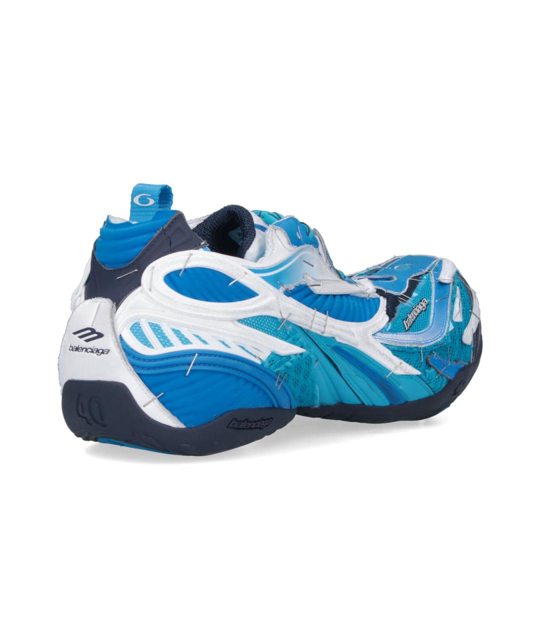 BALENCIAGA Синие синтетические низкие кроссовки / кеды, фото 4