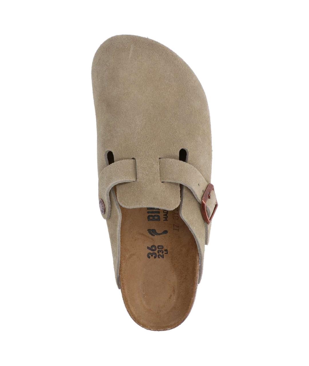 BIRKENSTOCK Бежевые кожаные мюли, фото 5