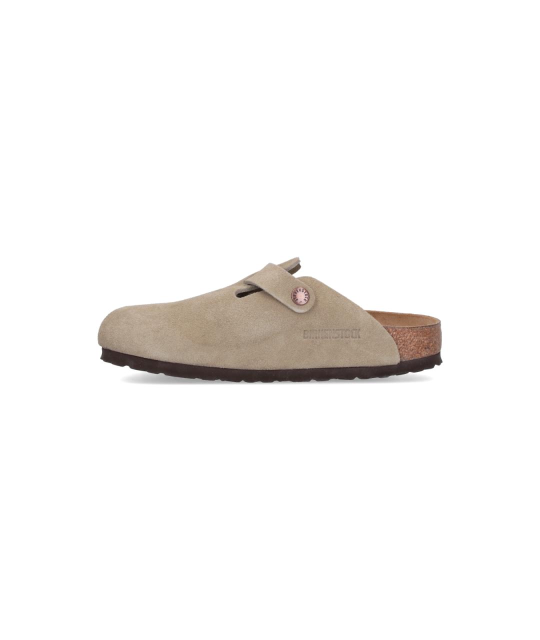 BIRKENSTOCK Бежевые кожаные мюли, фото 3
