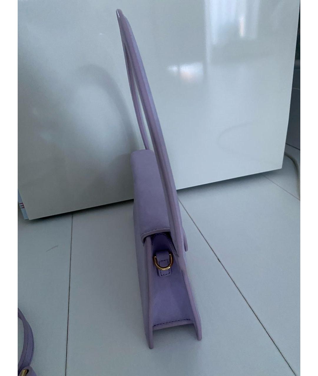 JACQUEMUS Фиолетовая замшевая сумка с короткими ручками, фото 2