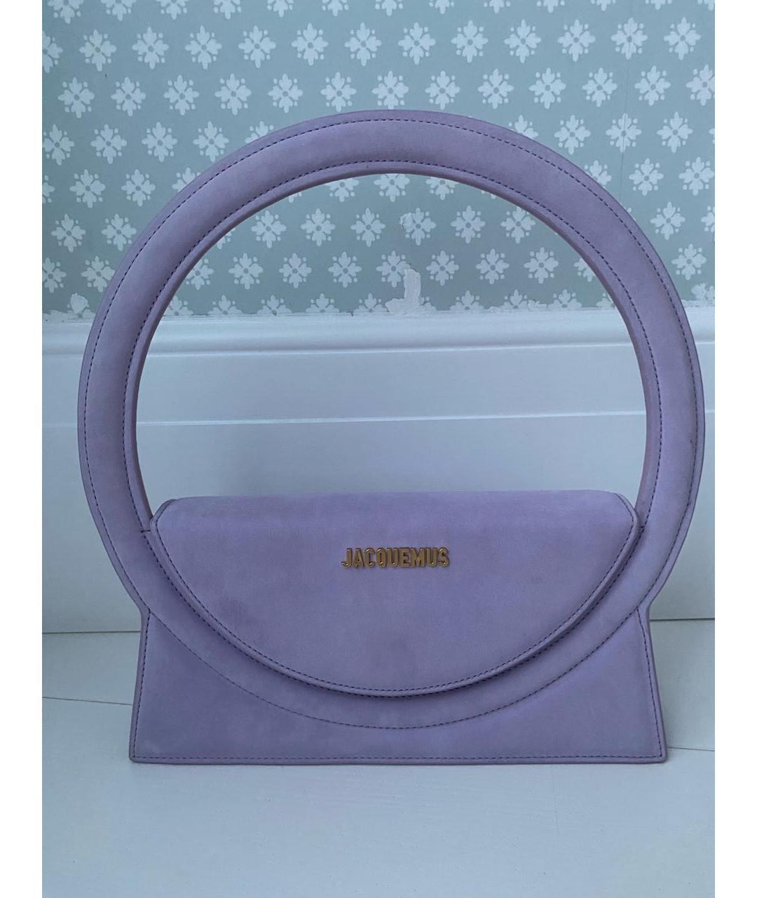 JACQUEMUS Фиолетовая замшевая сумка с короткими ручками, фото 8
