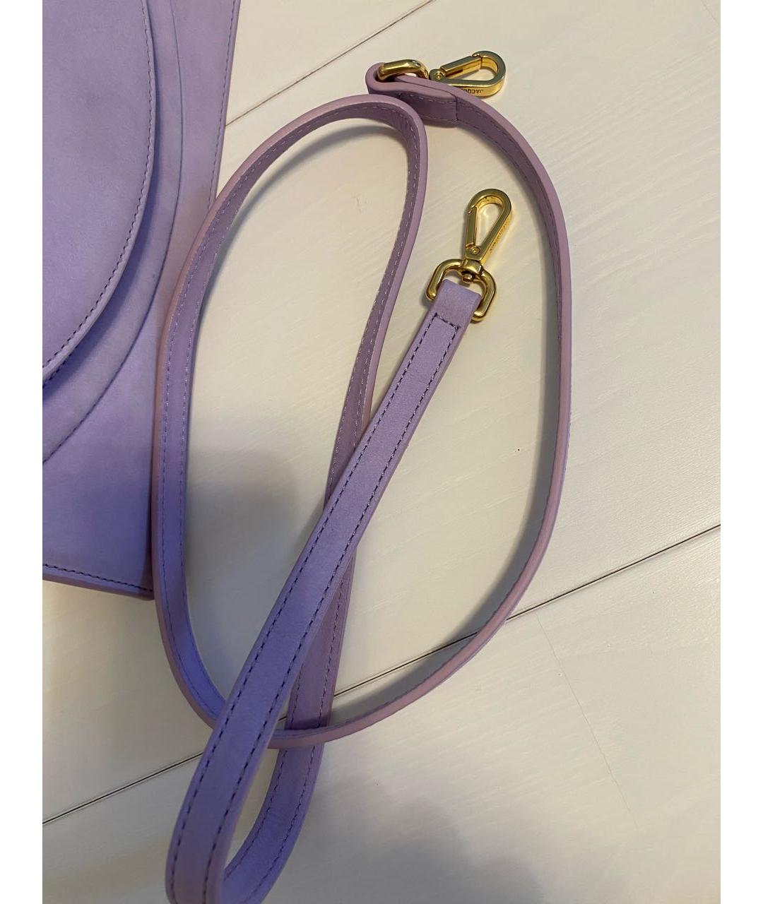 JACQUEMUS Фиолетовая замшевая сумка с короткими ручками, фото 5